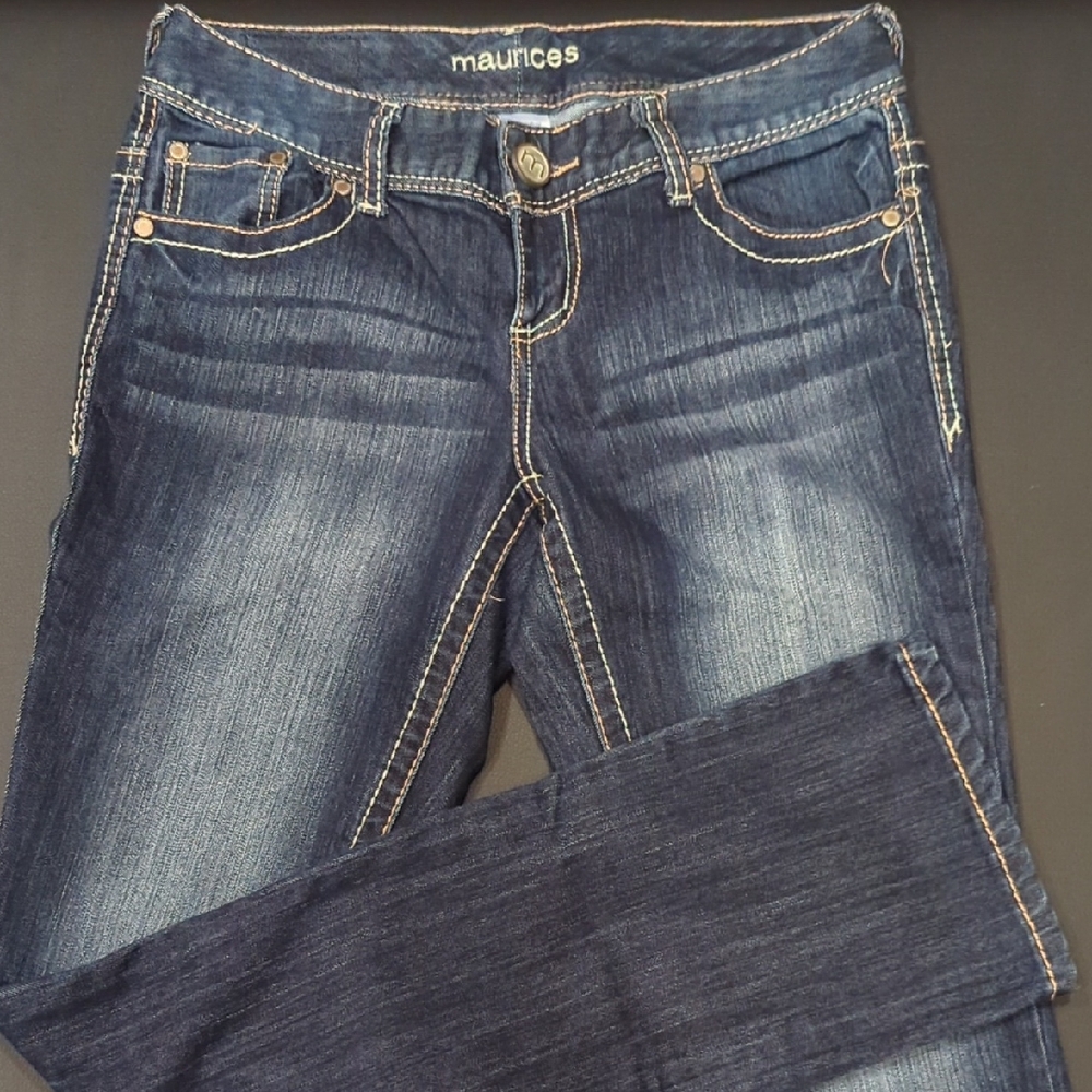 Maurices Blue Skinny Jeans with Vintage Fading